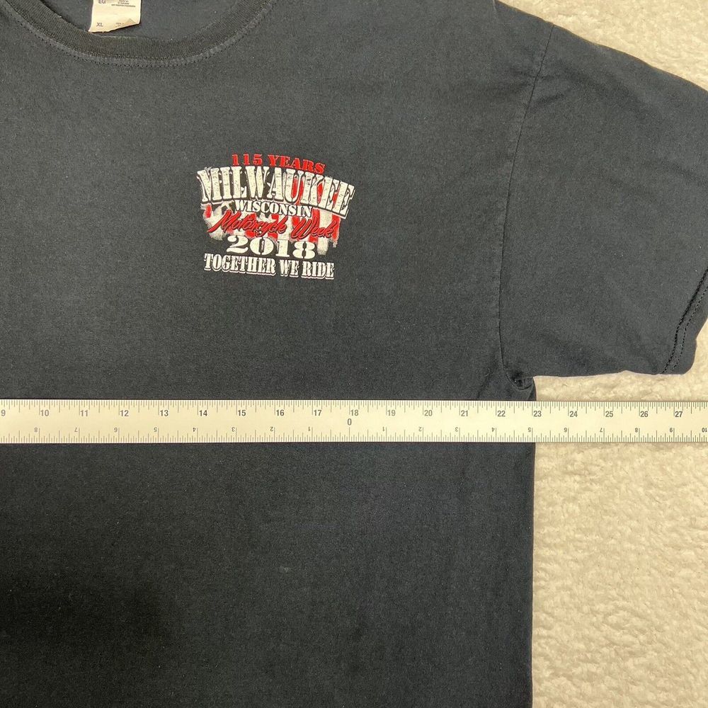 Milwaukee Shirt Adult XL Black Wisconsin‎ Motorcycle Week 115 Years Tee VTG Y2K - Picture 8 of 11